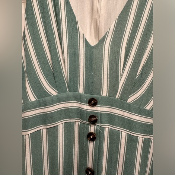 Lulu’s sage green/white striped midi dress - Picture 8 of 9